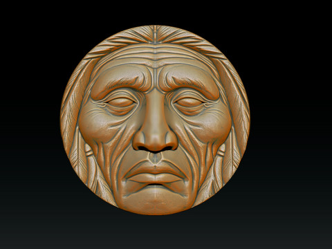 Native American Face Model CNC 3D Printing 3D Принт Модель