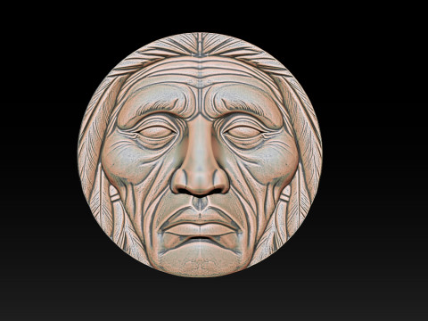 Native American Face Model CNC 3D Printing 3D Принт Модель