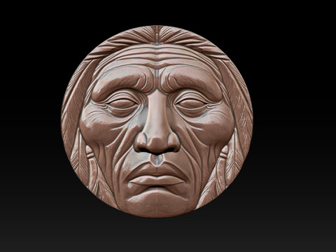 Native American Face Model CNC 3D Printing 3D Принт Модель