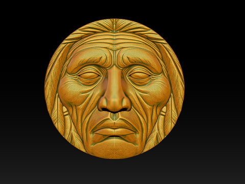 Native American Face Model CNC 3D Printing 3D Принт Модель