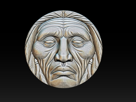 Native American Face Model CNC 3D Printing 3D Принт Модель