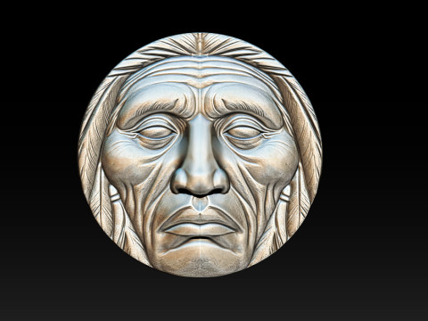 Native American Face Model CNC 3D Printing 3D Принт Модель