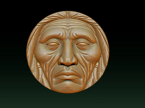 Native American Face Model CNC 3D Printing 3D Print Model