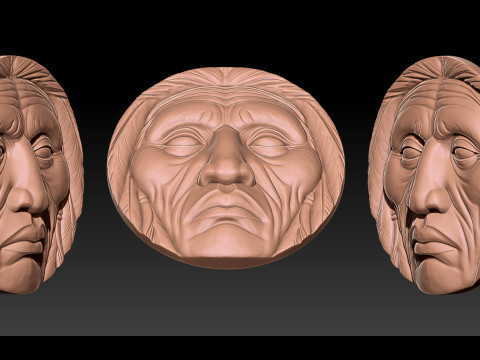 Native American Face Model CNC 3D Printing 3D Принт Модель
