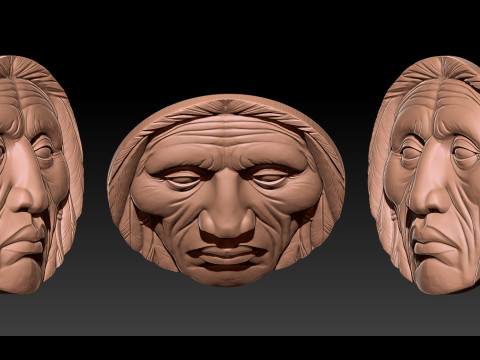 Native American Face Model CNC 3D Printing 3D Принт Модель