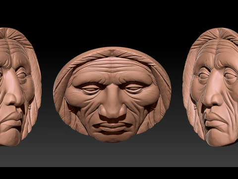 Native American Face Model CNC 3D Printing 3D Print Model