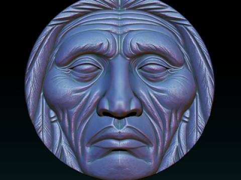 Native American Face Model CNC 3D Printing 3D Принт Модель