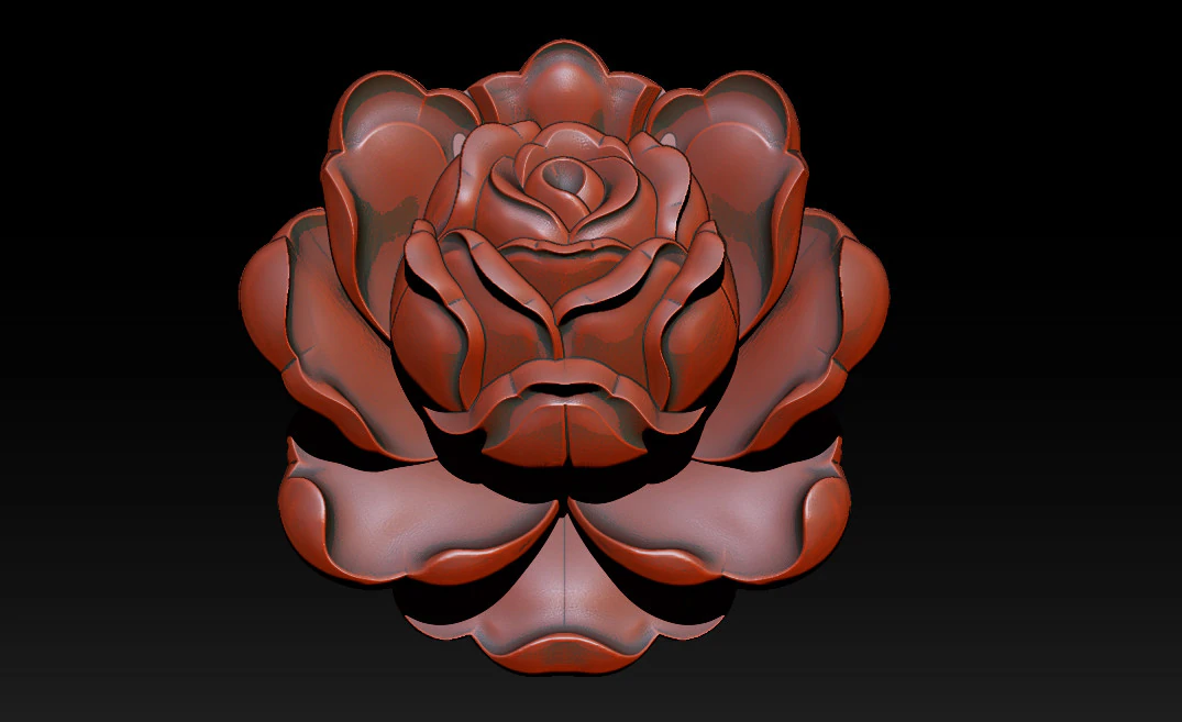 Rose Pendant A Bloom in Silver 3D Print Model .c4d .max .obj .3ds .fbx .stl .blend 