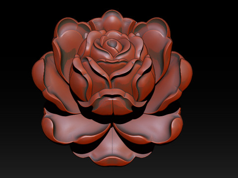 Rose Pendant A Bloom in Silver Modello di stampa 3D