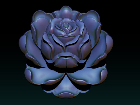 Rose Pendant A Bloom in Silver Model Cetak 3D