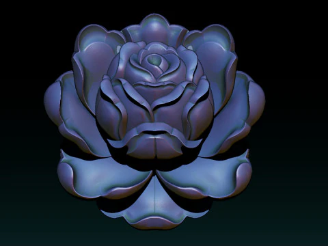 Rose Pendant A Bloom in Silver 3D Print Model