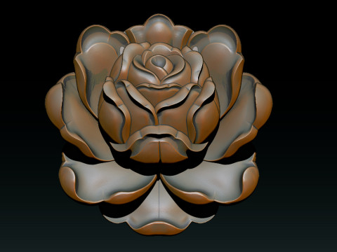 Rose Pendant A Bloom in Silver Model Cetak 3D