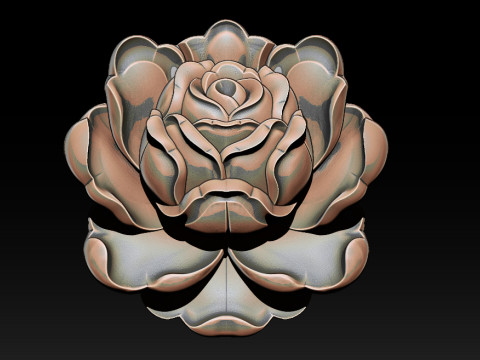Rose Pendant A Bloom in Silver Model Cetak 3D