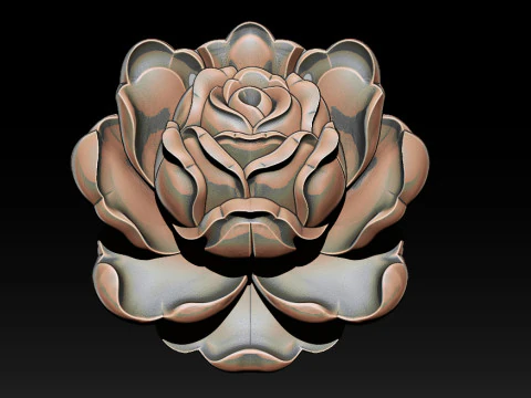 Rose Pendant A Bloom in Silver 3D Print Model