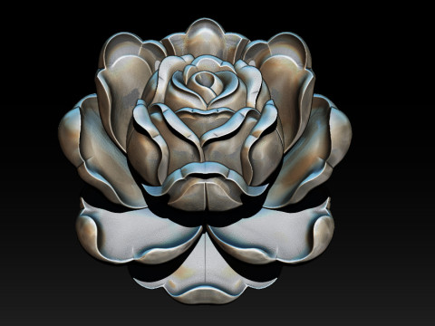 Rose Pendant A Bloom in Silver Model Cetak 3D