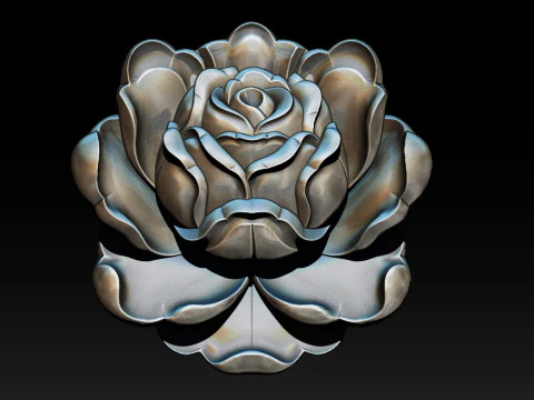 Rose Pendant A Bloom in Silver 3D Print Model