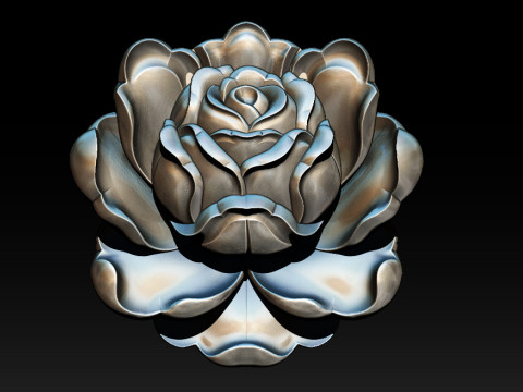 Rose Pendant A Bloom in Silver Model Cetak 3D
