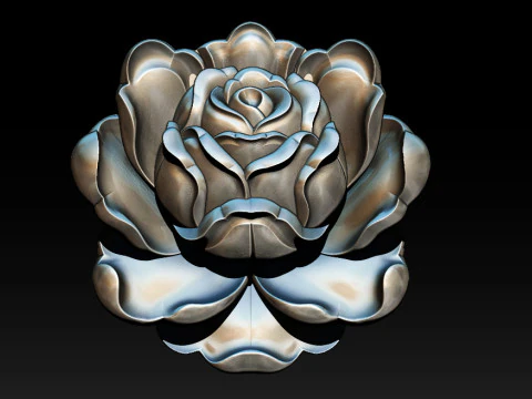 Rose Pendant A Bloom in Silver 3D Print Model