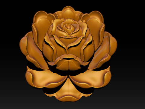 Rose Pendant A Bloom in Silver Model Cetak 3D