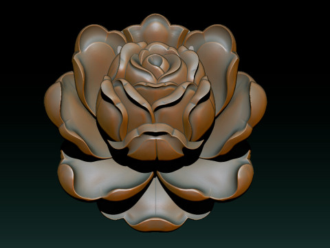Rose Pendant A Bloom in Silver Model Cetak 3D