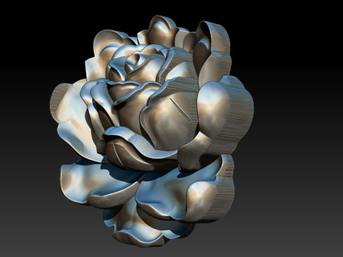 Rose Pendant A Bloom in Silver Model Cetak 3D