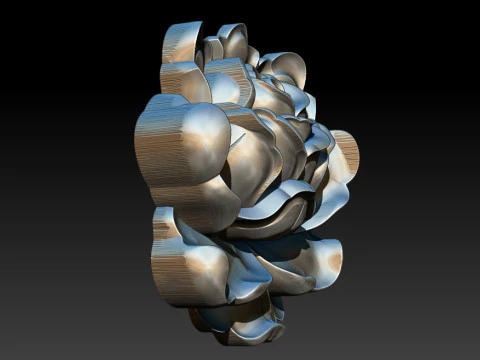 Rose Pendant A Bloom in Silver 3D Print Model