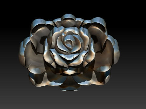 Rose Pendant A Bloom in Silver Model Cetak 3D