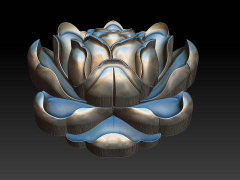 Rose Pendant A Bloom in Silver Model Cetak 3D