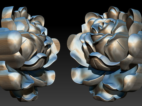 Rose Pendant A Bloom in Silver Model Cetak 3D
