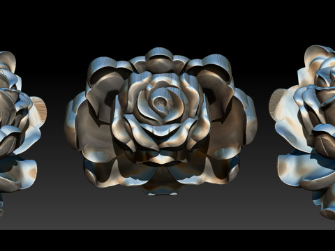 Rose Pendant A Bloom in Silver Model Cetak 3D