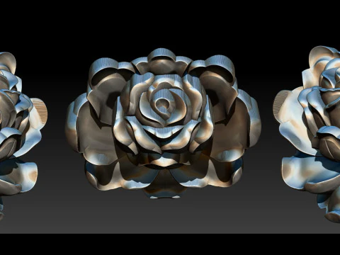 Rose Pendant A Bloom in Silver 3D Print Model