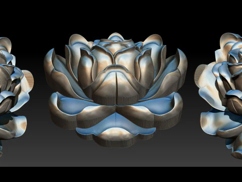 Rose Pendant A Bloom in Silver 3D Print Model