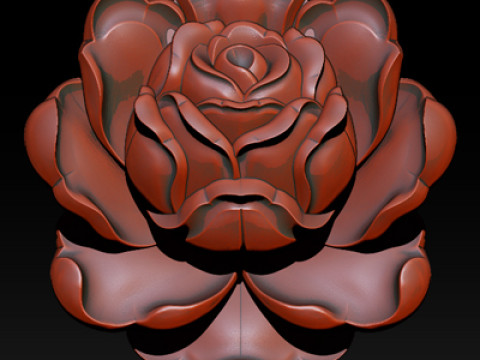 Rose Pendant A Bloom in Silver Model Cetak 3D