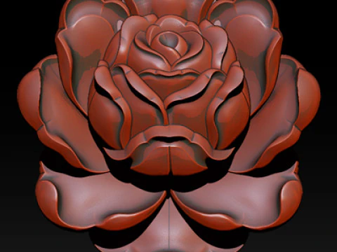 Rose Pendant A Bloom in Silver 3D Print Model