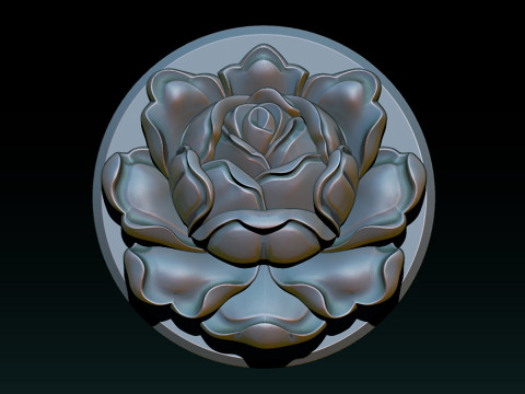 Rose Pendant A Bloom in Silver Modello di stampa 3D