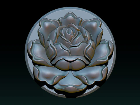 Rose Pendant A Bloom in Silver 3D Print Model