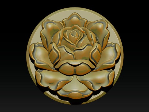 Rose Pendant A Bloom in Silver Modello di stampa 3D