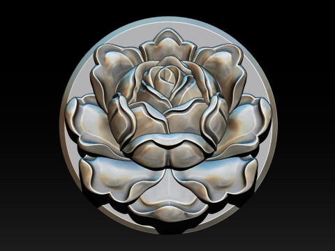 Rose Pendant A Bloom in Silver Modello di stampa 3D
