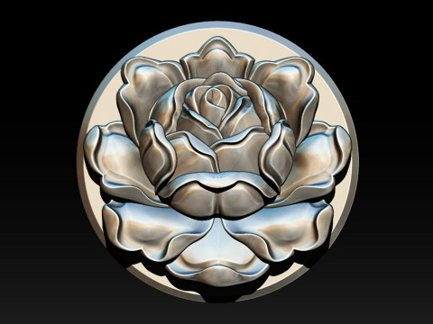 Rose Pendant A Bloom in Silver Modello di stampa 3D