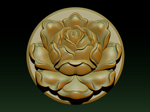Rose Pendant A Bloom in Silver Modello di stampa 3D