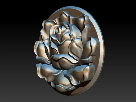 Rose Pendant A Bloom in Silver 3D Print Model