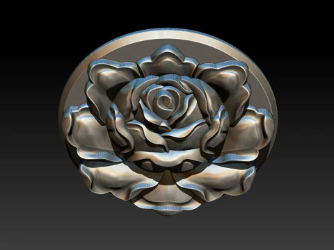 Rose Pendant A Bloom in Silver 3D Print Model