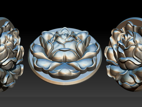 Rose Pendant A Bloom in Silver Modello di stampa 3D