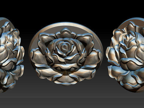 Rose Pendant A Bloom in Silver Modello di stampa 3D