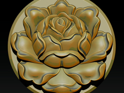 Rose Pendant A Bloom in Silver Modello di stampa 3D