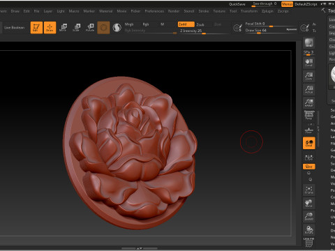Rose Pendant A Bloom in Silver Modello di stampa 3D