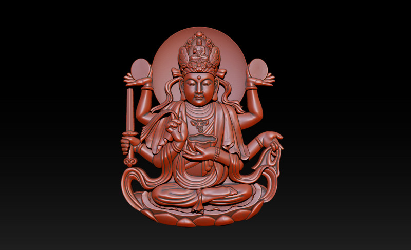 Bas-relief Buddha Pendant Modelo de Impressão 3D .c4d .max .obj .3ds .fbx .stl .blend