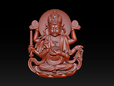Bas-relief Buddha Pendant 3D Print Model