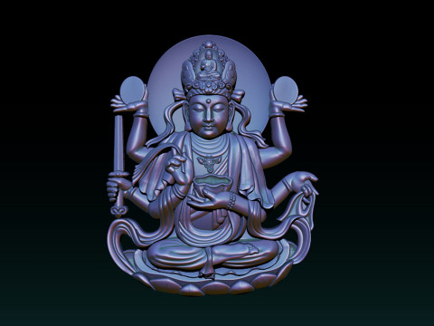 Bas-relief Buddha Pendant Modelo de Impressão 3D