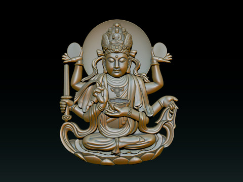 Bas-relief Buddha Pendant Modelo de Impressão 3D
